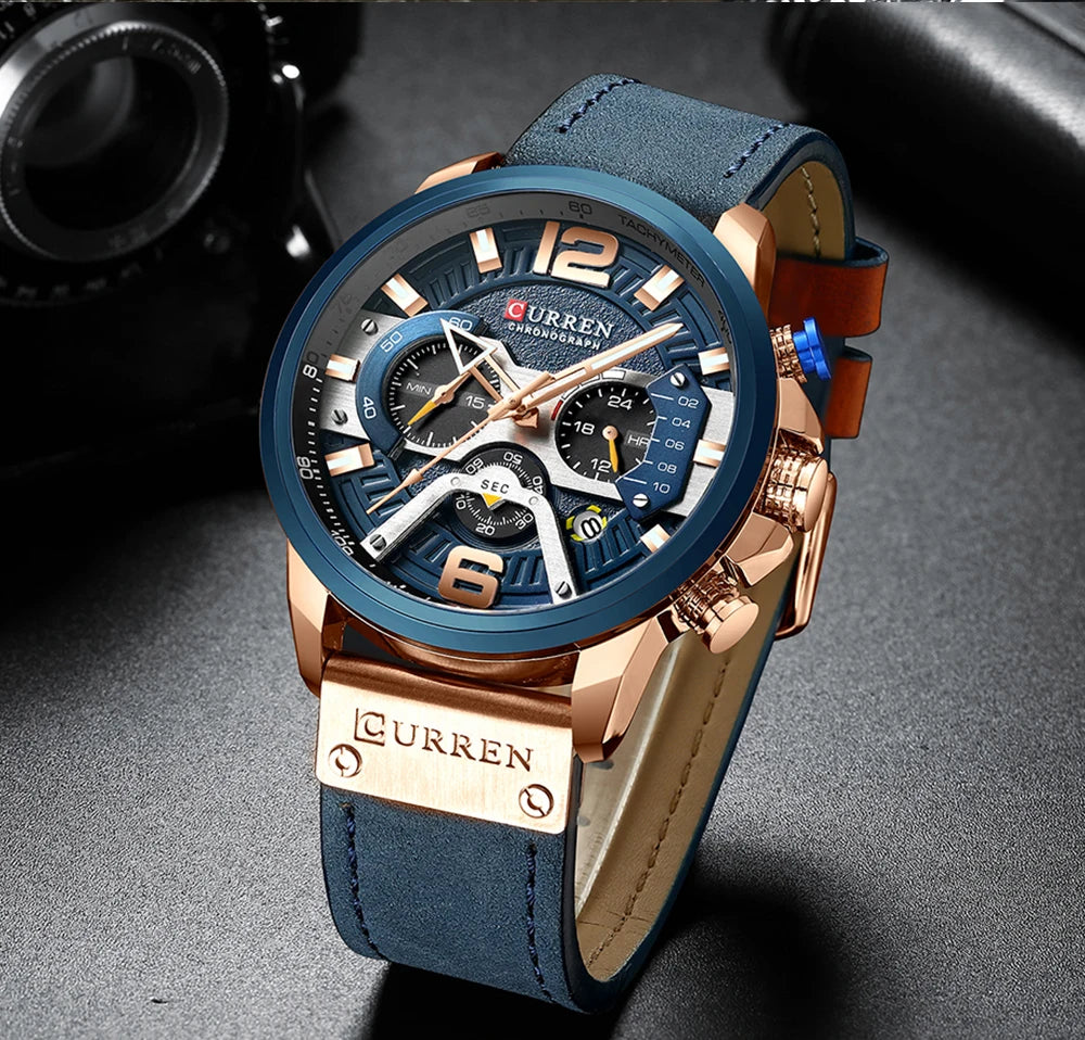 Men's Watch Quartz Luxury Chronograph Sports